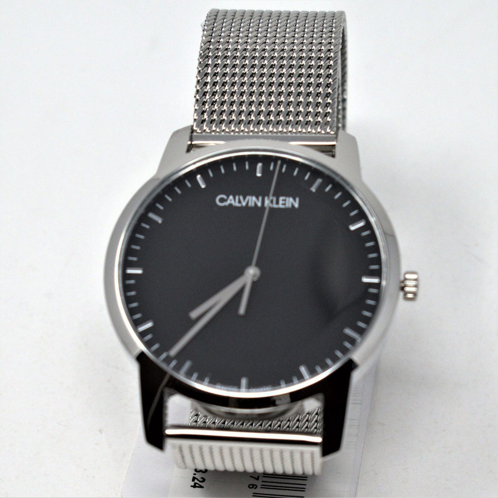 Calvin Klein City Chronograph Black Dial Silver Mesh Bracelet Watch for Men - K2G2G121 Buy Now By Calvin Klein