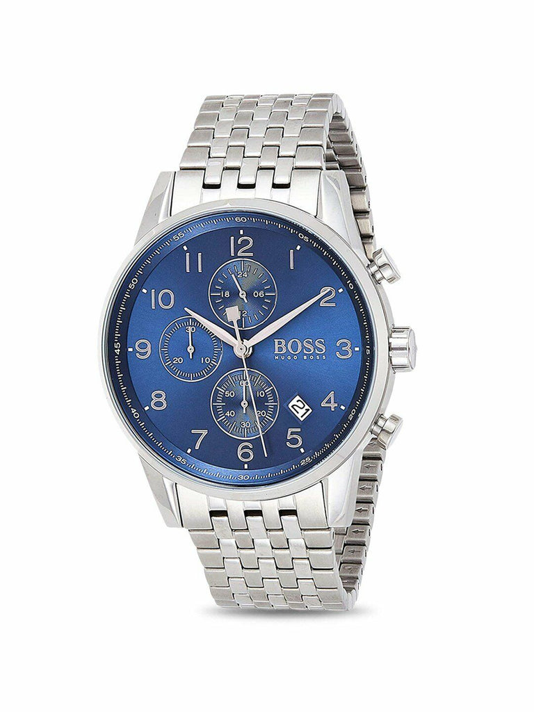 Hugo Boss Navigator Chronograph Blue Dial Silver Steel Strap Watch for Men - 1513498 Buy Now By Hugo Boss