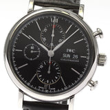 IWC Portofino Chronograph Black Dial Black Leather Strap Watch for Men - IW391008 Buy Now By IWC