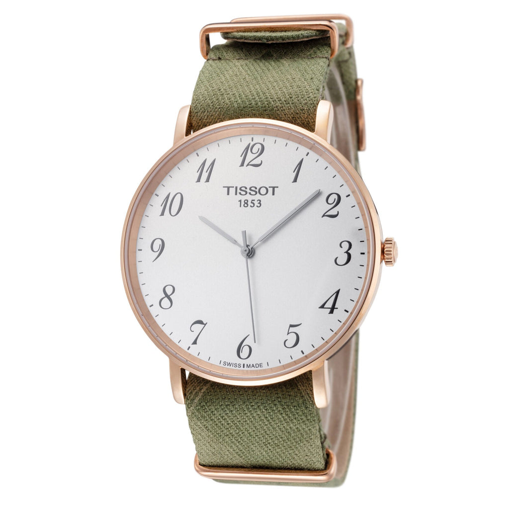 Tissot T Classic Everytime White Dial Green Nylon Strap Watch for Men - T109.610.38.032.00 Buy Now By Tissot