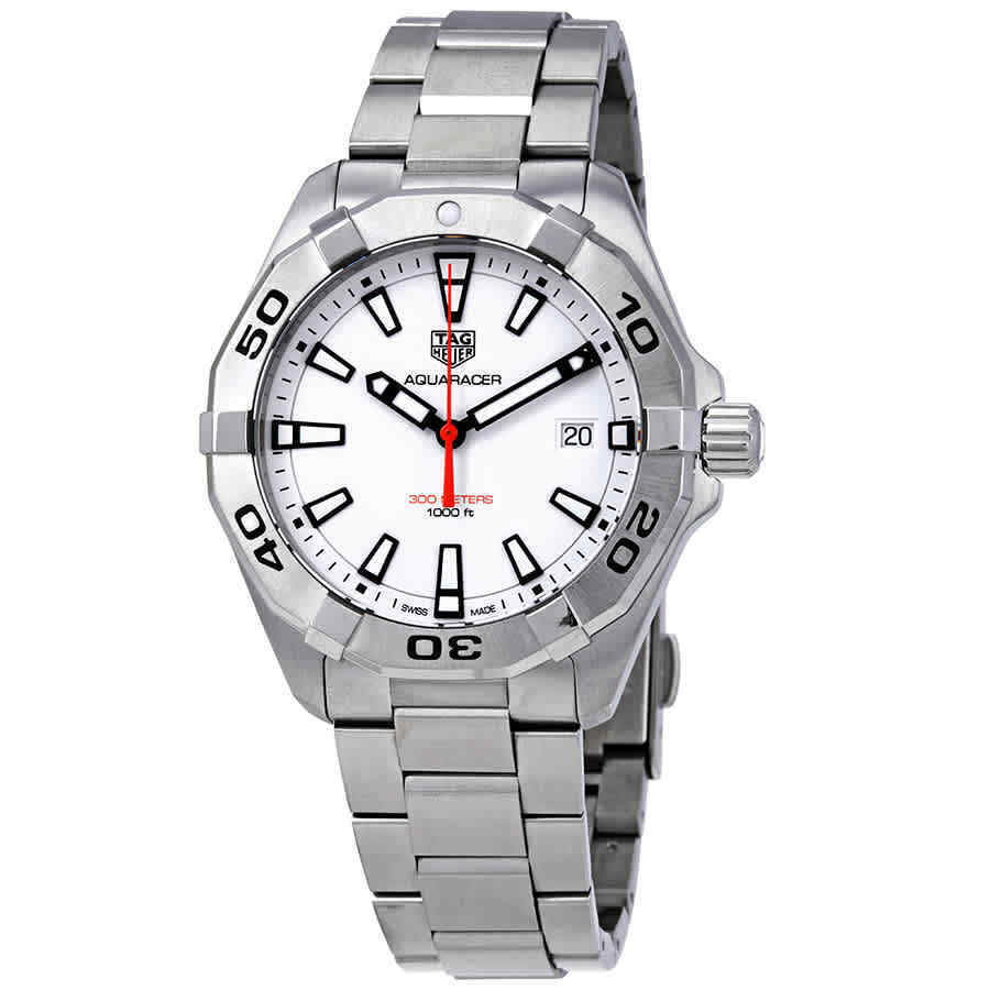 Tag Heuer Aquaracer Quartz White Dial Silver Steel Strap Watch for Men - WBD1111.BA0928 Buy Now By Tag Heuer