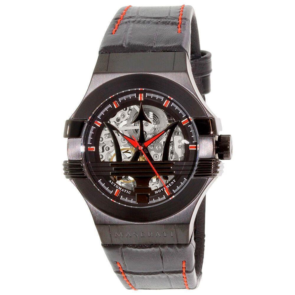 Maserati Potenza Automatic Black Dial Black Leather Strap Watch For Men - R8821108008 Buy Now By Maserati