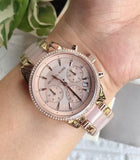Michael Kors Ritz Chronograph Rose Gold Dial Two Tone Steel Strap Watch for Women - MK6307 Buy Now By Michael Kors