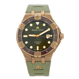 Maurice Lacroix Aikon Venturer Bronze Dial Green Rubber Strap Watch For Men - AI6058-BRZ01-630-1 Buy Now By Maurice Lacroix