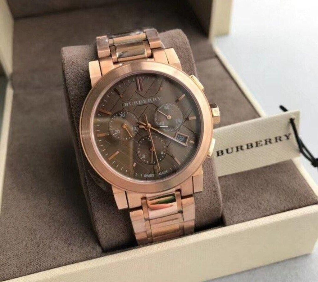 Burberry The City Grey Dial Rose Gold Steel Strap Unisex Watch - BU9754 Buy Now By Burberry