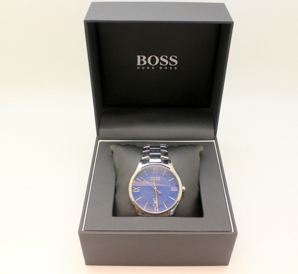 Hugo Boss Governer Blue Dial Silver Steel Strap Watch for Men - 1513487 Buy Now By Hugo Boss