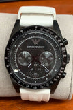 Emporio Armani Sportivo Chronograph Black Dial White Rubber Strap Watch For Men - AR6112 Buy Now By Emporio Armani