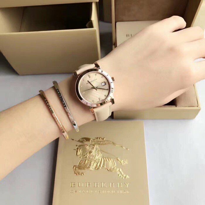 Burberry The City Diamonds Beige Dial Beige Leather Strap Watch for Women - BU9131 Buy Now By Burberry