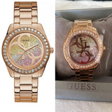 Guess G Twist Diamonds Rose Gold Dial Rose Gold Steel Strap Watch For Women - W1201L3 Buy Now By Guess