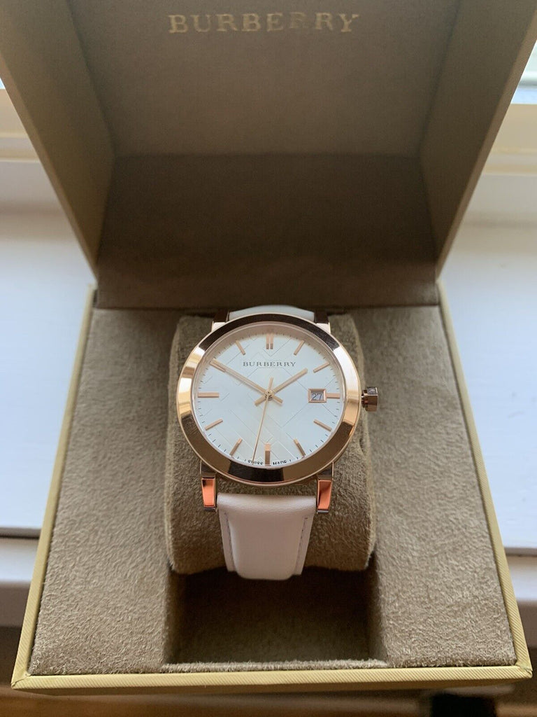 Burberry The City White Dial White Leather Strap Watch for Women - BU9012 Buy Now By Burberry