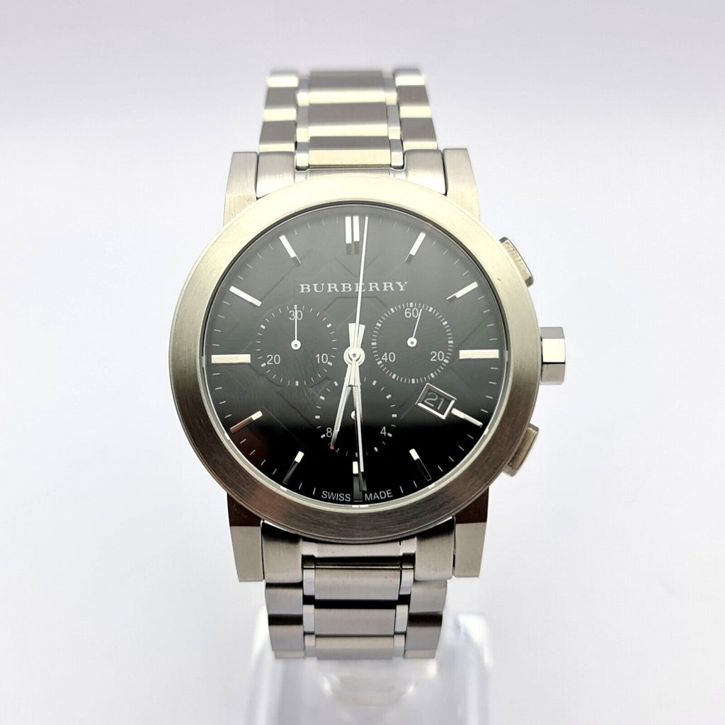 Burberry The City Black Dial Silver Steel Strap Watch for Men - BU9351 Buy Now By Burberry
