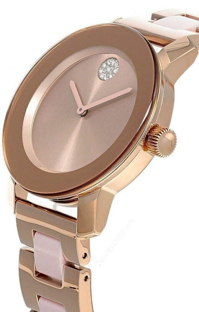Movado Bold Rose Gold Dial Two Tone Steel Strap Watch for Women - 3600639 Buy Now By Movado