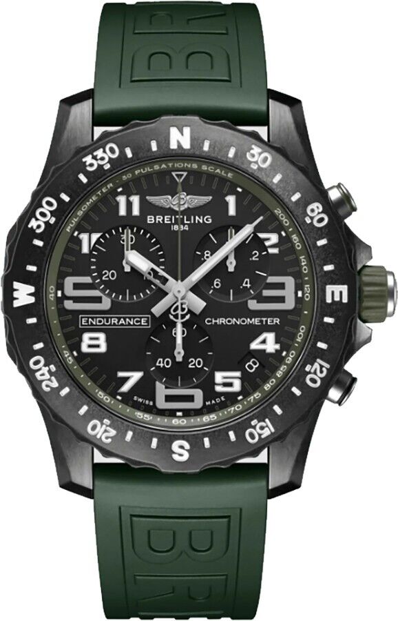 Breitling Endurance Pro Black Dial Green Rubber Strap Watch for Men - X82310D31B1S1 Buy Now By Breitling