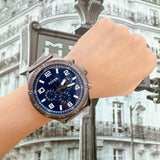 Fossil Brox Multifunction Blue Dial Grey Steel Strap Watch for Men - BQ2798 Buy Now By Fossil