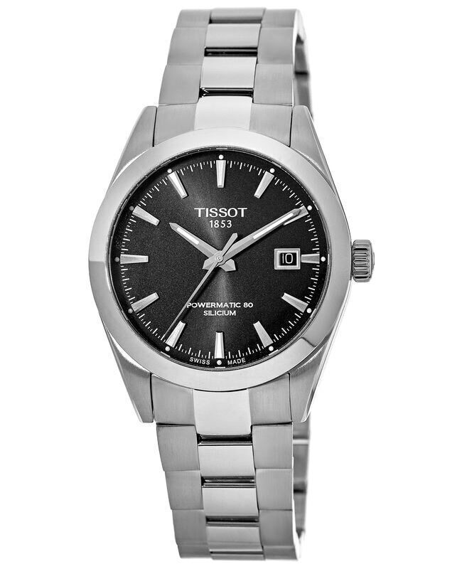 Tissot Gentleman Powermatic 80 Silicium Black Dial Silver Steel Strap Watch For Men - T127.407.11.051.00 Buy Now By Tissot