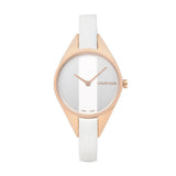 Calvin Klein Rebel White Grey Dial White Leather Strap Watch for Women - K8P236L6 Buy Now By Calvin Klein