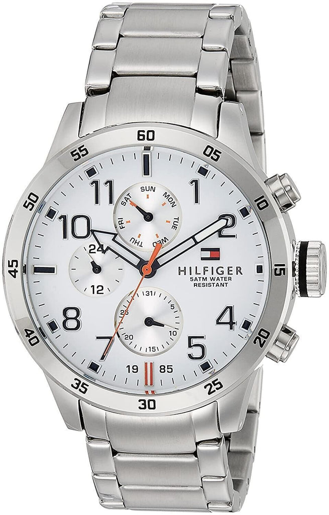 Tommy Hilfiger Trent Multifunction White Dial Silver Steel Strap Watch for Men - 1791140 Buy Now By Tommy Hilfiger