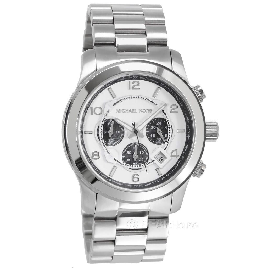 Michael Kors Runway Chronograph Silver Dial Silver Steel Strap Watch for Men - MK8060 Buy Now By Michael Kors