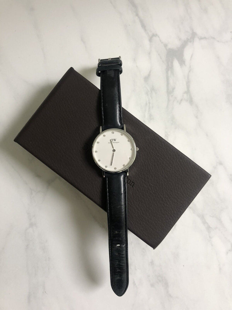 Daniel Wellington Classy Sheffield White Dial Black Leather Strap Watch For Women - DW00100080 Buy Now By Daniel Wellington
