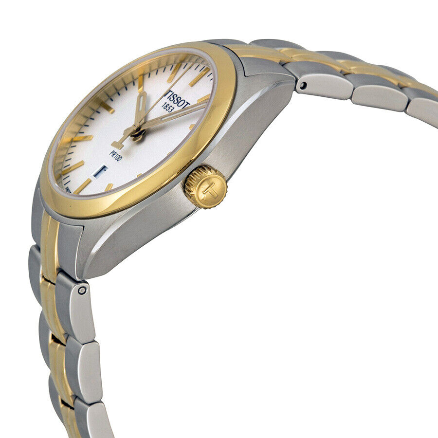 Tissot T Classic PR 100 Sport Chic White Dial Two Tone Steel Strap Watch For Women - T101.210.22.031.00 Buy Now By Tissot