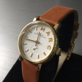 Marc Jacobs Baker White Dial Brown Leather Strap Watch for Women - MBM1317 Buy Now By Marc Jacobs