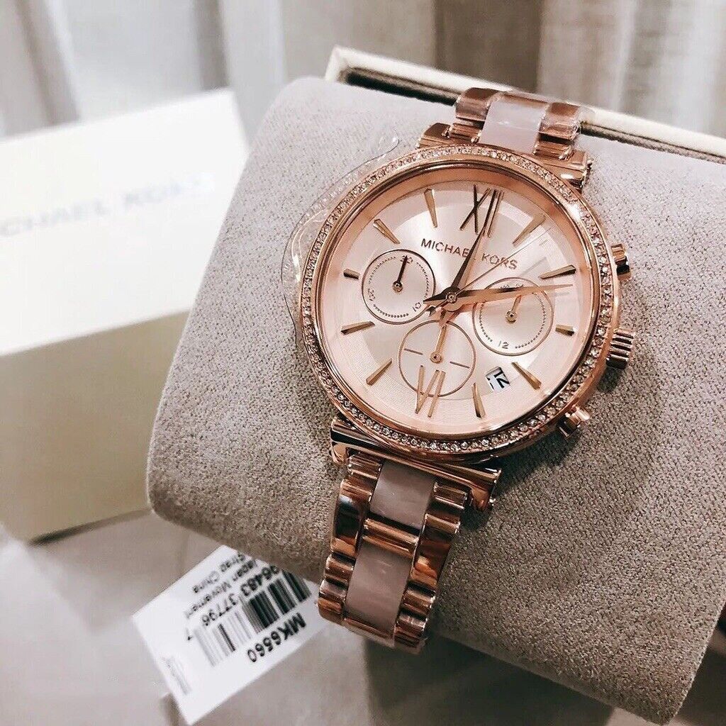 Michael Kors Sofie Chronograph Rose Gold Dial Rose Gold Steel Strap Watch For Women - MK6560 Buy Now By Michael Kors