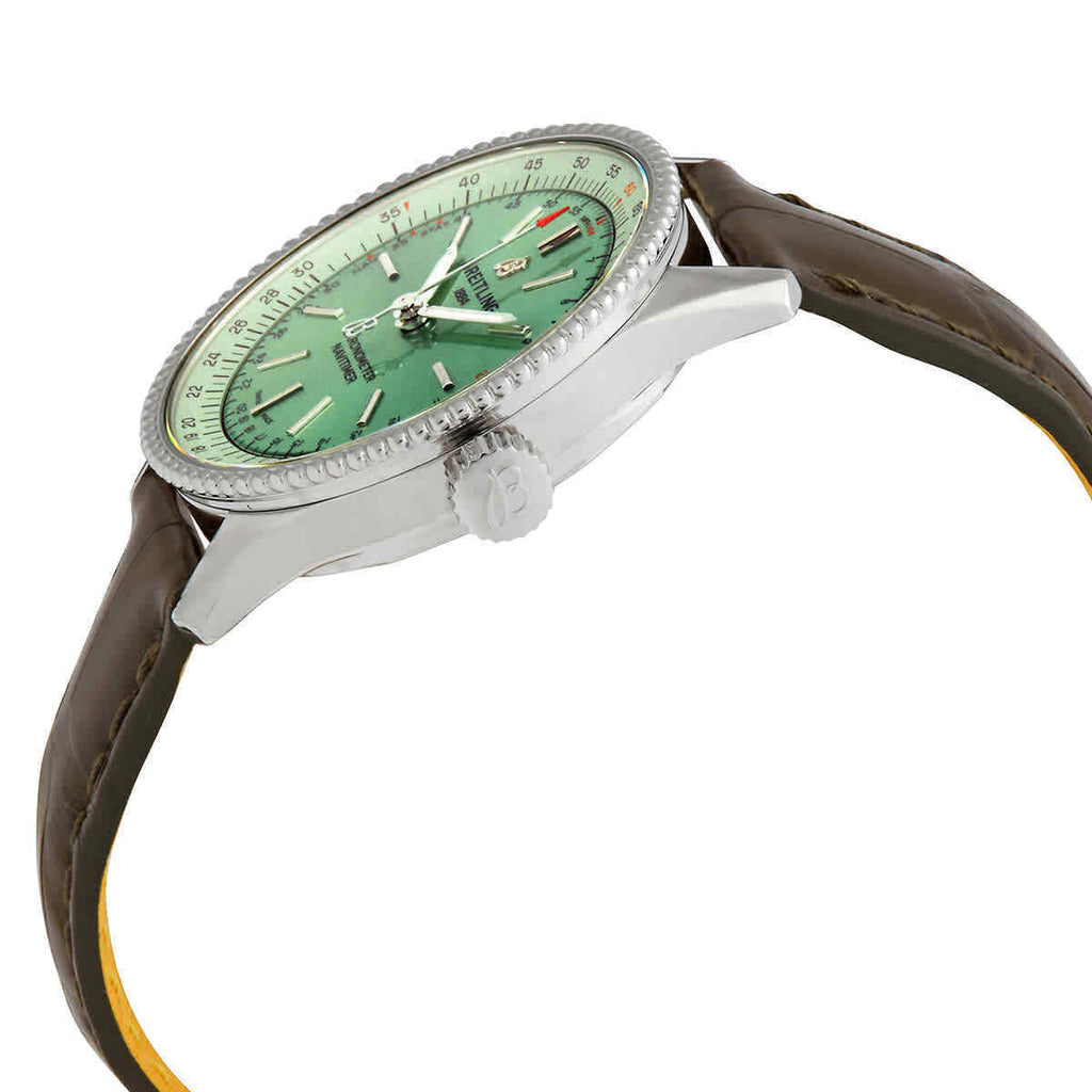 Breitling Navitimer Automatic 35 Green Dial Green Leather Strap Watch for Women - A17395361L1P1 Buy Now By Breitling