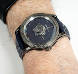 Versace Palazzo Empire Black Dial Black Leather Strap Watch for Men - VERD00218 Buy Now By Versace
