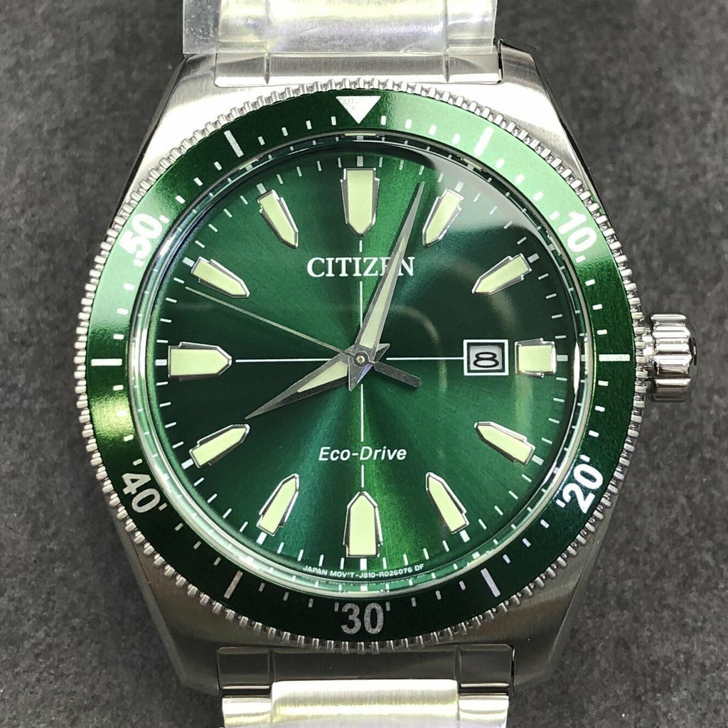 Citizen Eco Drive Vintage Green Dial Silver Steel Strap Watch For Men - AW1598-70X Buy Now By Citizen