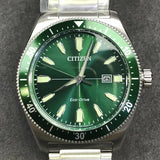 Citizen Eco Drive Vintage Green Dial Silver Steel Strap Watch For Men - AW1598-70X Buy Now By Citizen