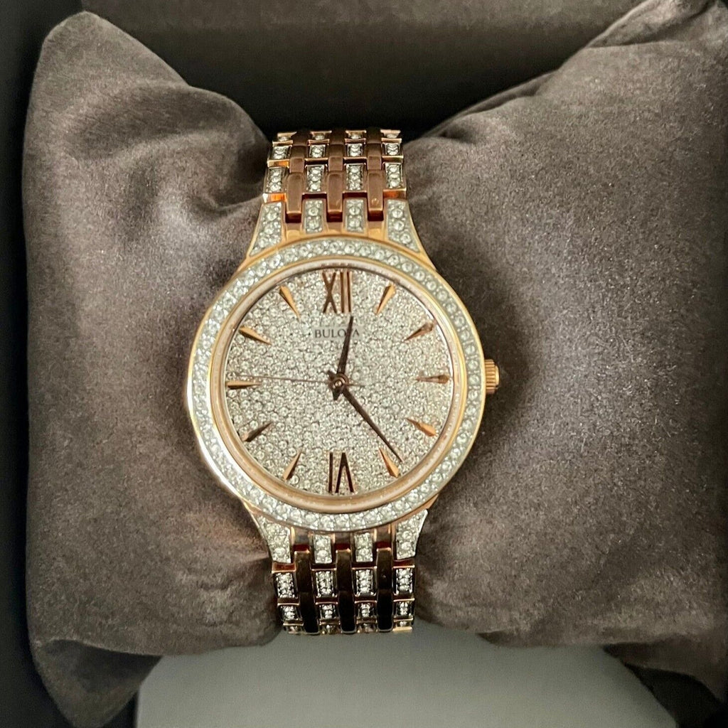 Bulova Crystal Collection Silver Crystals Dial Two Tone Steel Strap Watch for Women - 98L235 Buy Now By Bulova