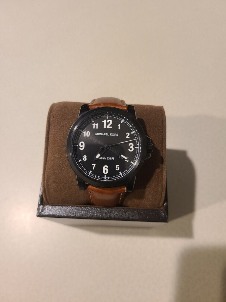 Michael Kors Paxton Analog Black Dial Brown Rubber Strap Watch For Men - MK8502 Buy Now By Michael Kors