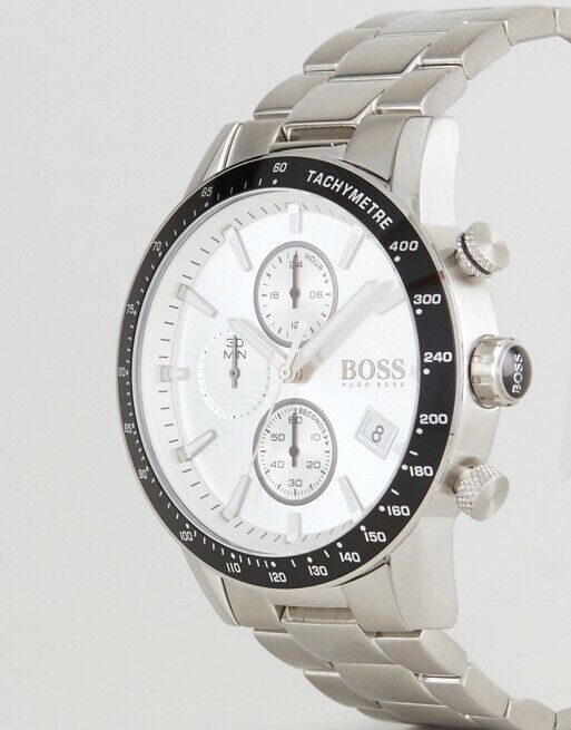 Hugo Boss Rafale Competitive Sport Silver Dial Silver Steel Strap Watch for Men - 1513511 Buy Now By Hugo Boss