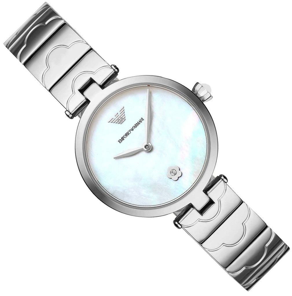 Emporio Armani Mother of Pearl Dial Silver Steel Strap Watch For Women - AR11235 Buy Now By Emporio Armani