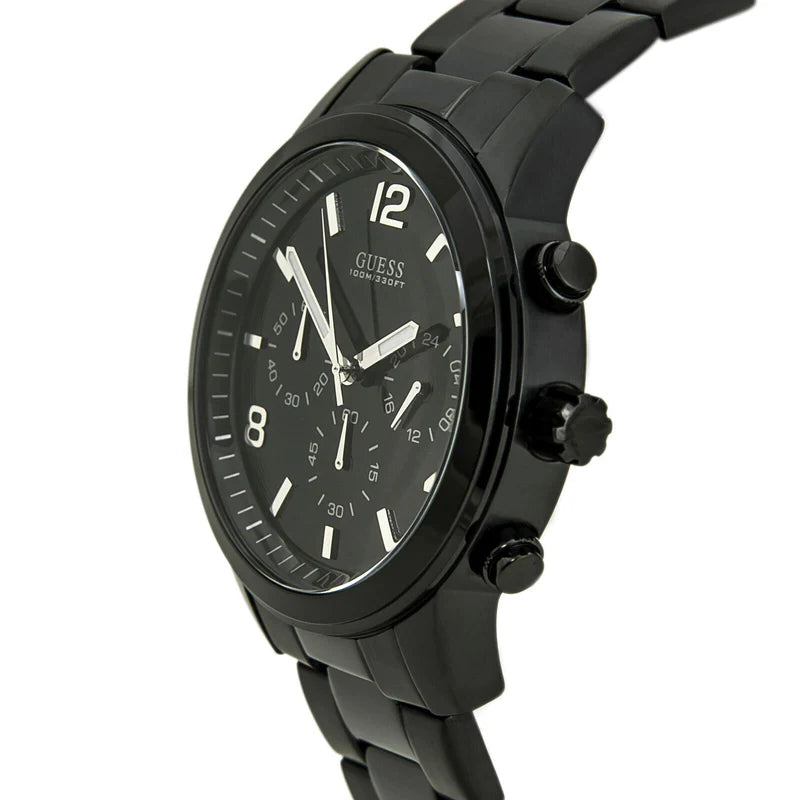 Guess Chronograph Black Dial Black Steel Strap Watch for Men - W15061G1 Buy Now By Guess