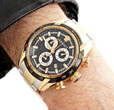 Versace V-Ray Chronograph Black Dial Two Tone Steel Strap Watch For Men - VE2I00421 Buy Now By Versace