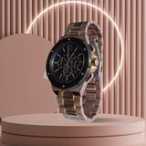 Michael Kors Lennox Chronograph Black Dial Rose Gold Steel Strap Watch For Men - MK8940 Buy Now By Michael Kors