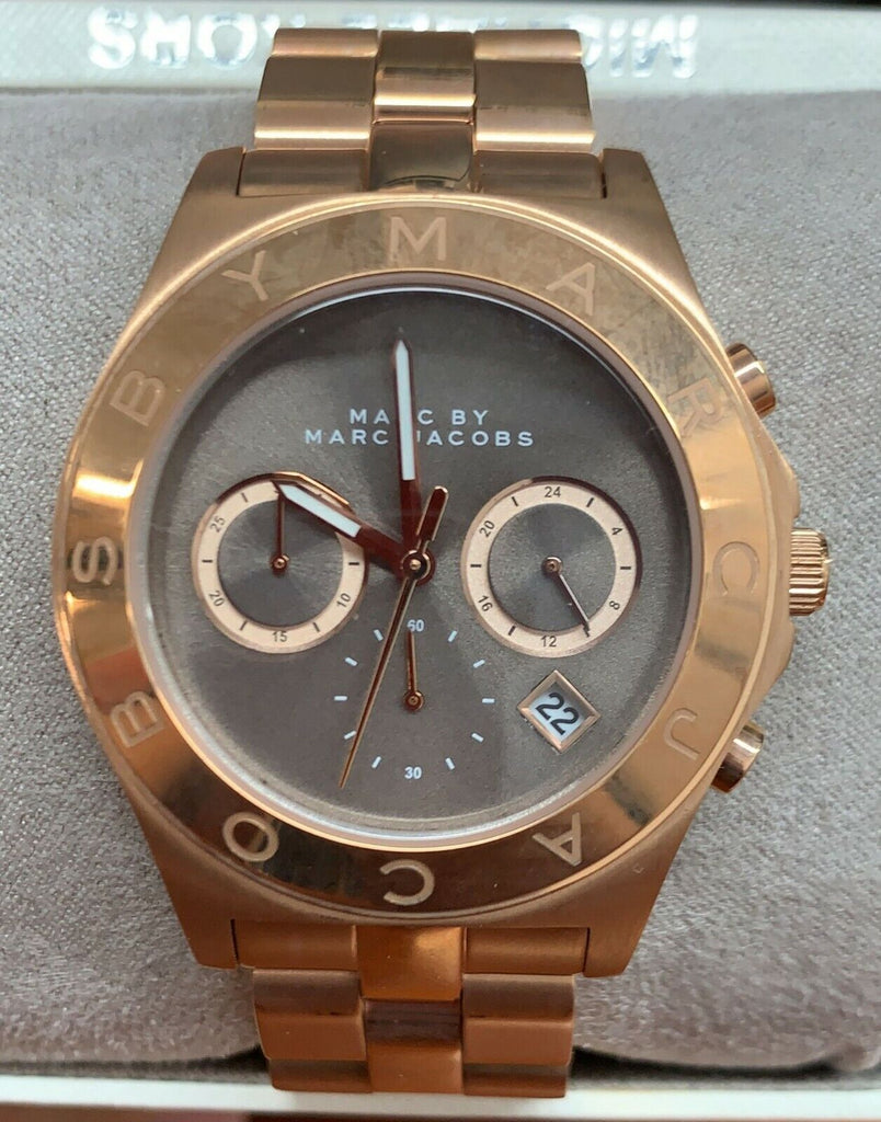 Marc Jacobs Blade Chronograph Brown Dial Rose Gold Steel Strap Watch for Women - MBM3308 Buy Now By Marc Jacobs