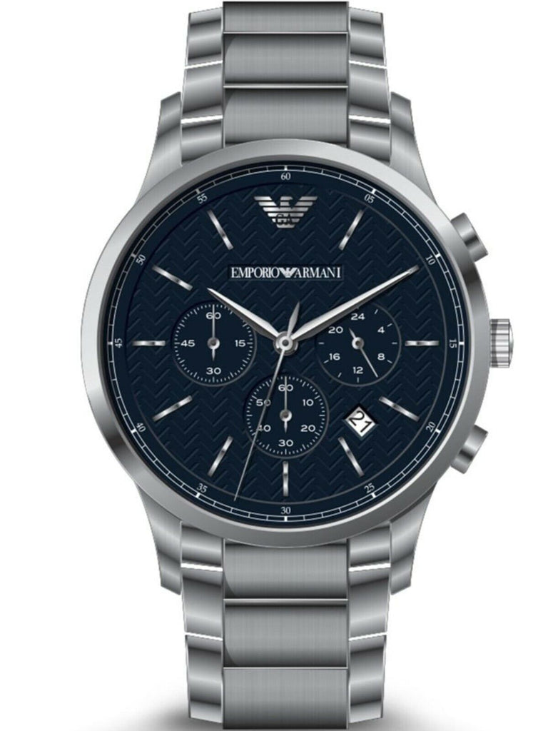 Emporio Armani Renato Chronograph Blue Dial Silver Steel Strap Watch For Men - AR2486 Buy Now By Emporio Armani