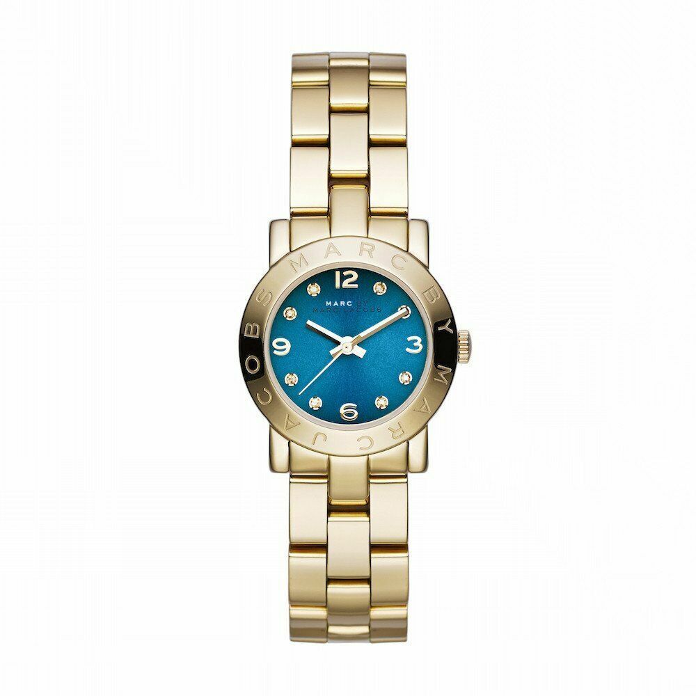 Marc Jacobs Amy Blue Dial Gold Steel Strap Watch for Women - MBM3303 Buy Now By Marc Jacobs