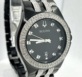 Bulova Crystal Collection Black Dial Two Tone Steel Strap Watch for Men - 98K101 Buy Now By Bulova