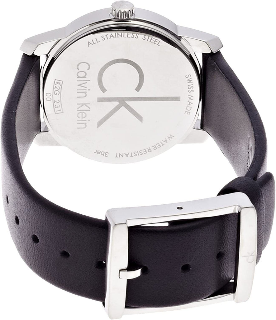 Calvin Klein City Silver Dial Black Leather Strap Watch For Women - K2G231C6 Buy Now By Calvin Klein