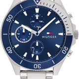 Tommy Hilfiger Larson Chronograph Blue Dial Silver Steel Strap Watch For Men - 1791917 Buy Now By Tommy Hilfiger