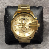 Diesel Mega Chief Chronograph Gold Dial Gold Steel Strap Watch For Men - DZ4360 Buy Now By Diesel