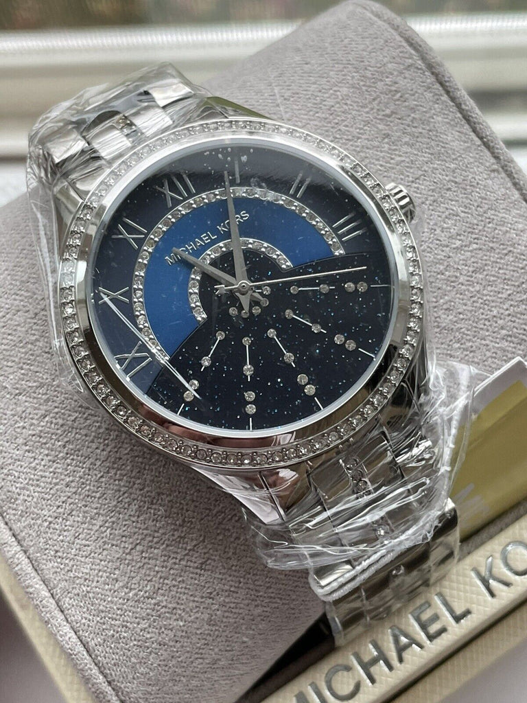 Michael Kors Lauryn Blue Dial Silver Steel Strap Watch for Women - MK3720 Buy Now By Michael Kors