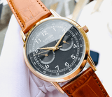 Citizen Eco Drive Multi Function Day & Date Black Dial Brown Leather Strap Watch For Men - AO9003-08E Buy Now By Citizen