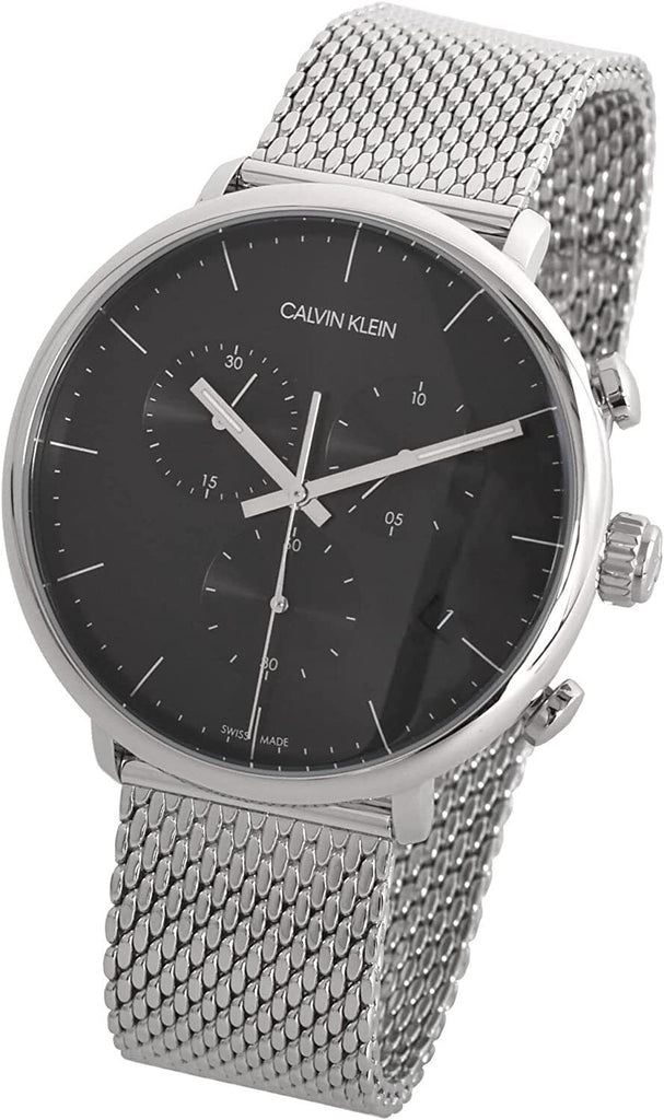 Calvin Klein High Noon Chronograph Black Dial Silver Mesh Bracelet Watch for Men - K8M27121 Buy Now By Calvin Klein