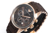 Emporio Armani Sportivo Chronograph Brown Dial Brown Silicone Strap Watch For Men - AR5891 Buy Now By Emporio Armani