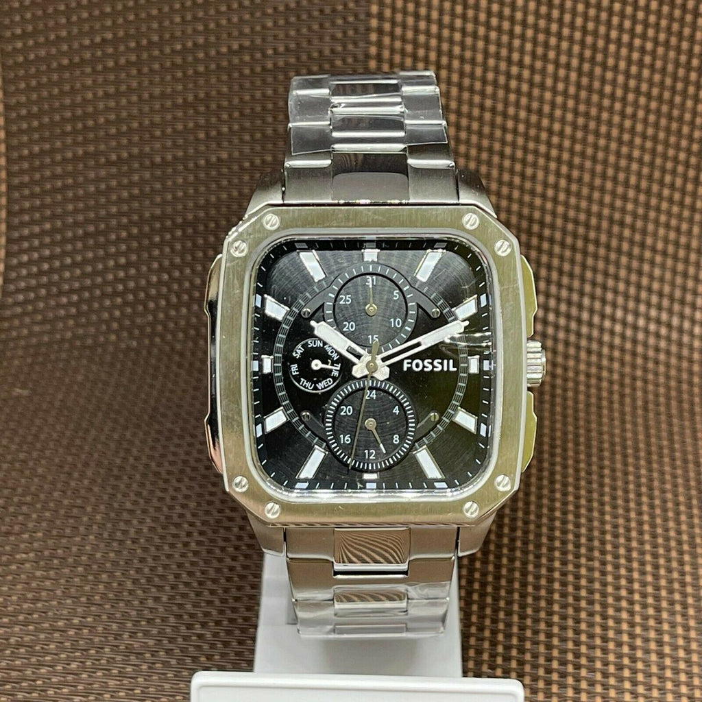 Fossil Inscription Multifunction Black Dial Silver Steel Strap Watch for Men - BQ2655 Buy Now By Fossil