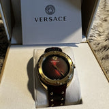 Versace Shadov Quartz Red Dial Red Leather Strap Watch for Women - VEBM00918 Buy Now By Versace
